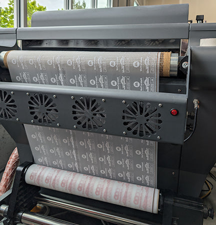 DTF gang sheet transfer sample with multiple custom designs